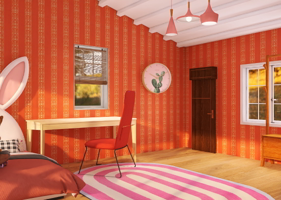 Pink Kids bedroom  Design Rendering