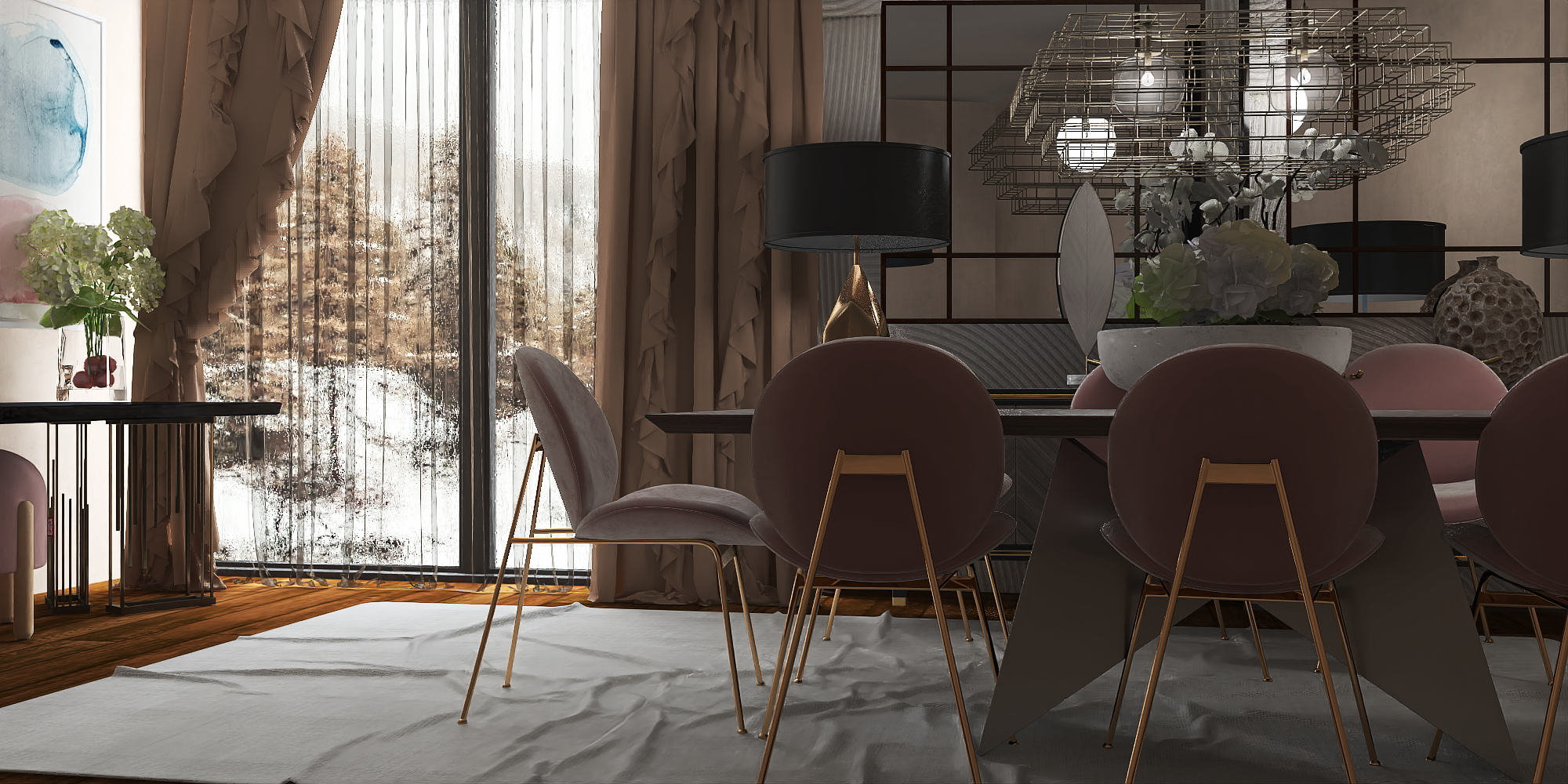 Sala de Jantar para uma elegante comemoração.