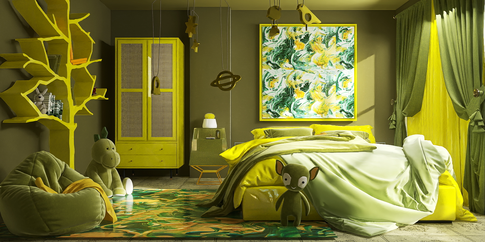 Matching For kid&#39;s room 💚🟢💛
#3