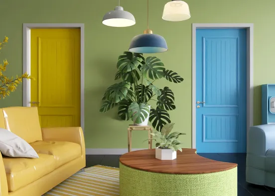 Blue and Yellow Make Green Design Rendering