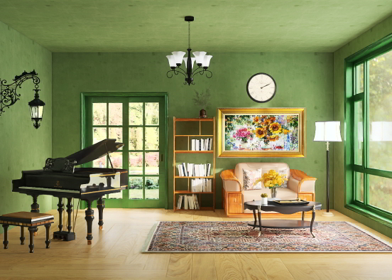 •Vintage style living room• Design Rendering