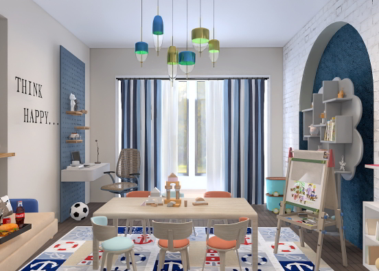 play/study room for kids Design Rendering