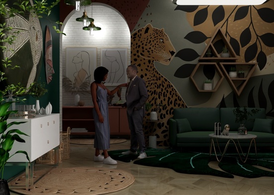 Modern African room Design Rendering