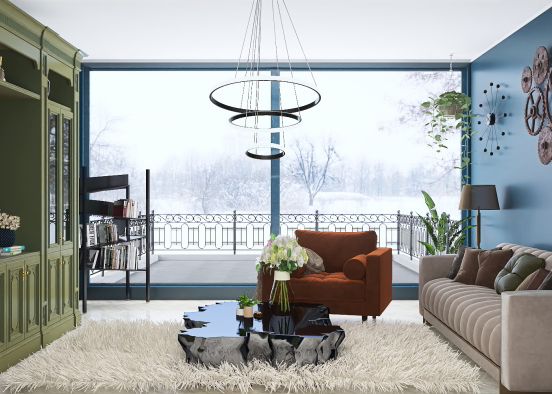 Modern living room design  Design Rendering