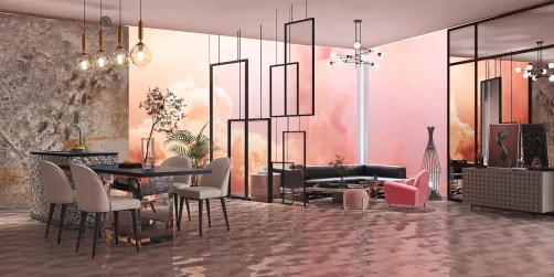 Sunset Aesthetic, chic pink and black