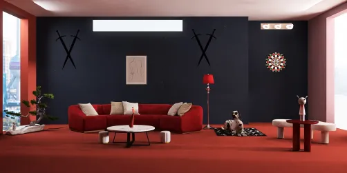 red and black livingroom