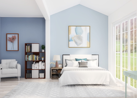 The blue bedroom Design Rendering