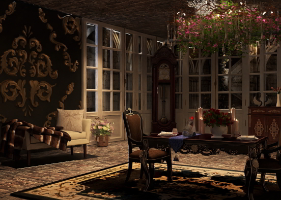 The dining room Windshire Hold Castle  Design Rendering