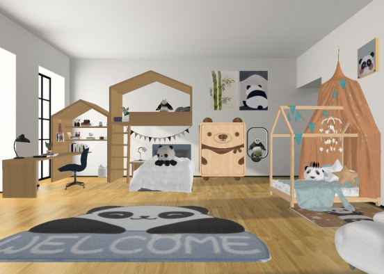 Panda Love ❤️ Room Design Rendering