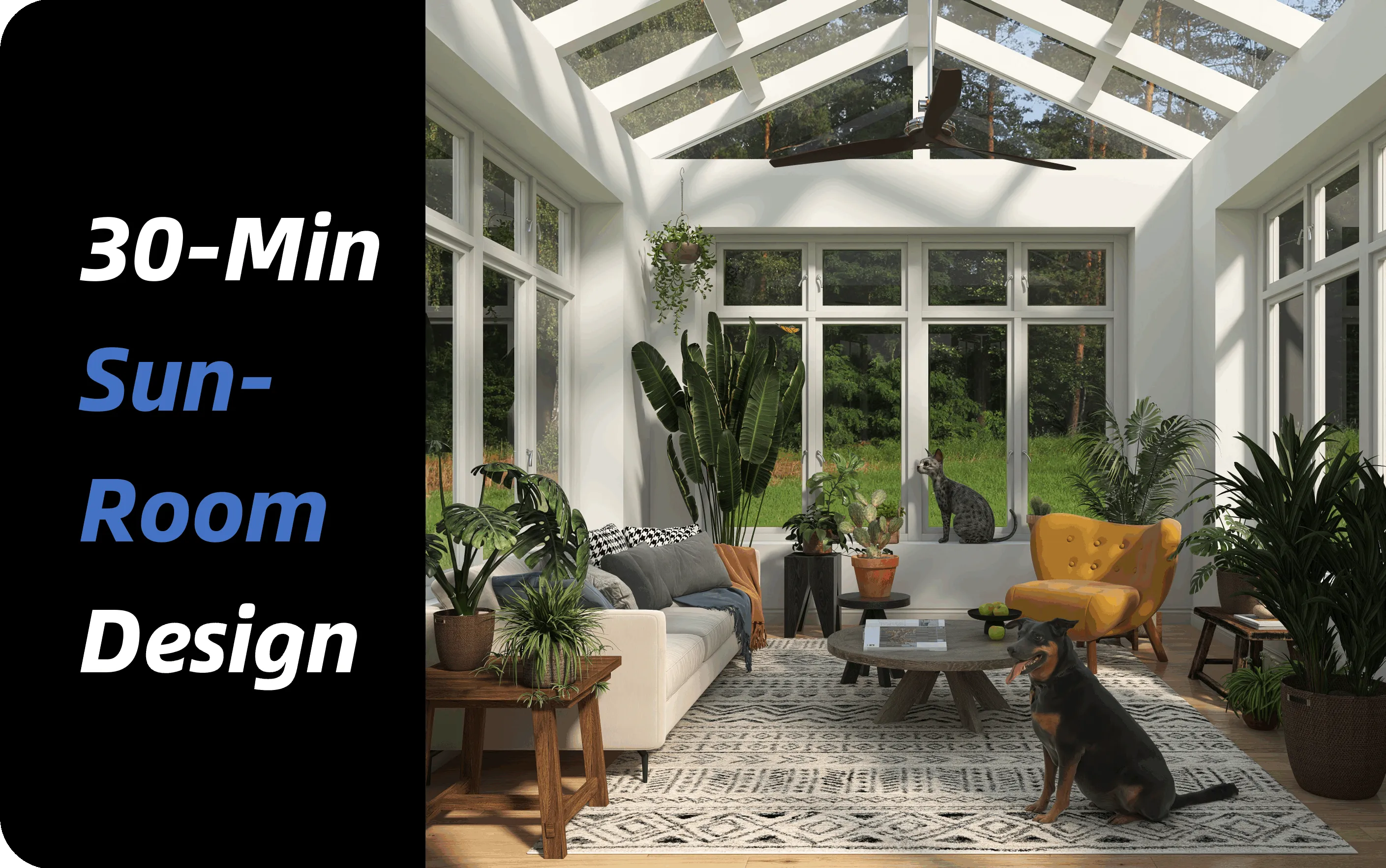 Use Homestyler to create a cozy and pleasant sunroom within 30 minute