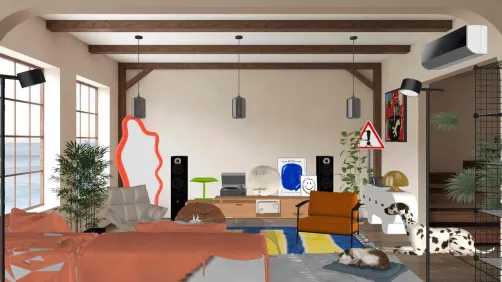 Late modernism inspired living room