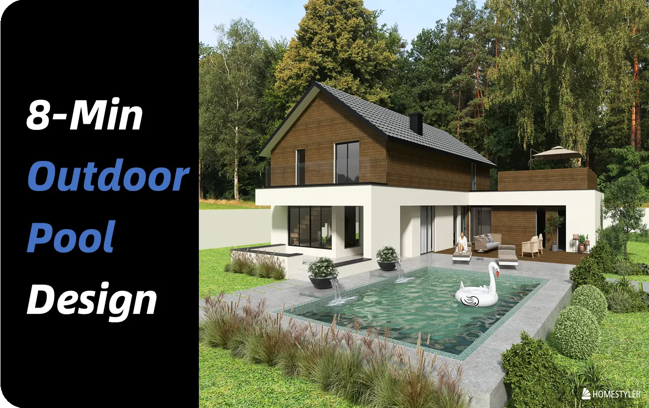 Create a Modern-Style Outdoor Swimming Pool in 8 Minutes Using Homestyler
