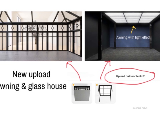 New upload awning & glass house Design Rendering