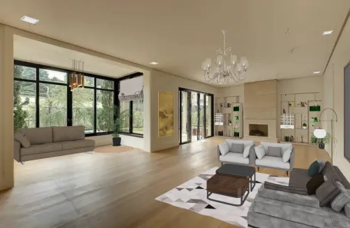 Living room with balcony