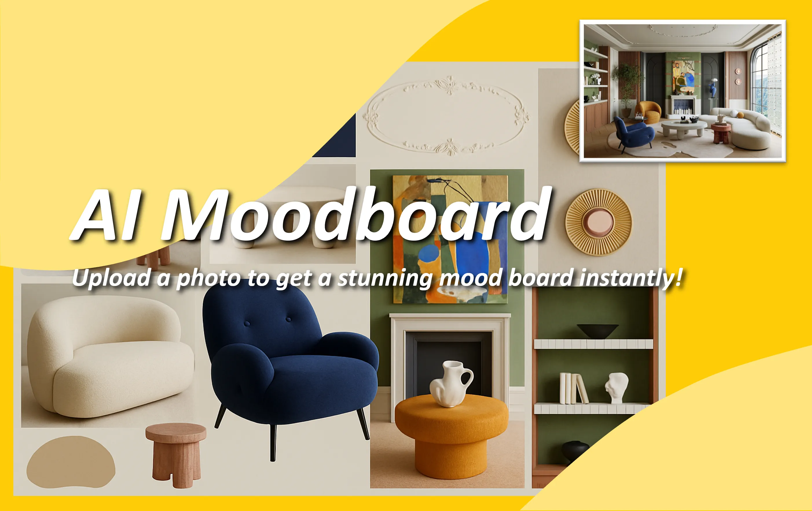 AI Moodboard - Upload a photo to get a stunning mood board instantly!