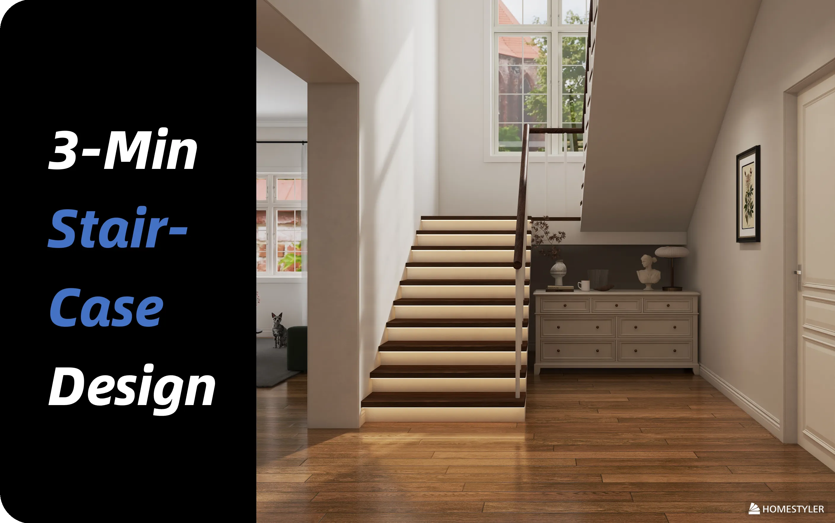 Use Homestyler to create  a beautiful and functional staircase in just 3 minutes