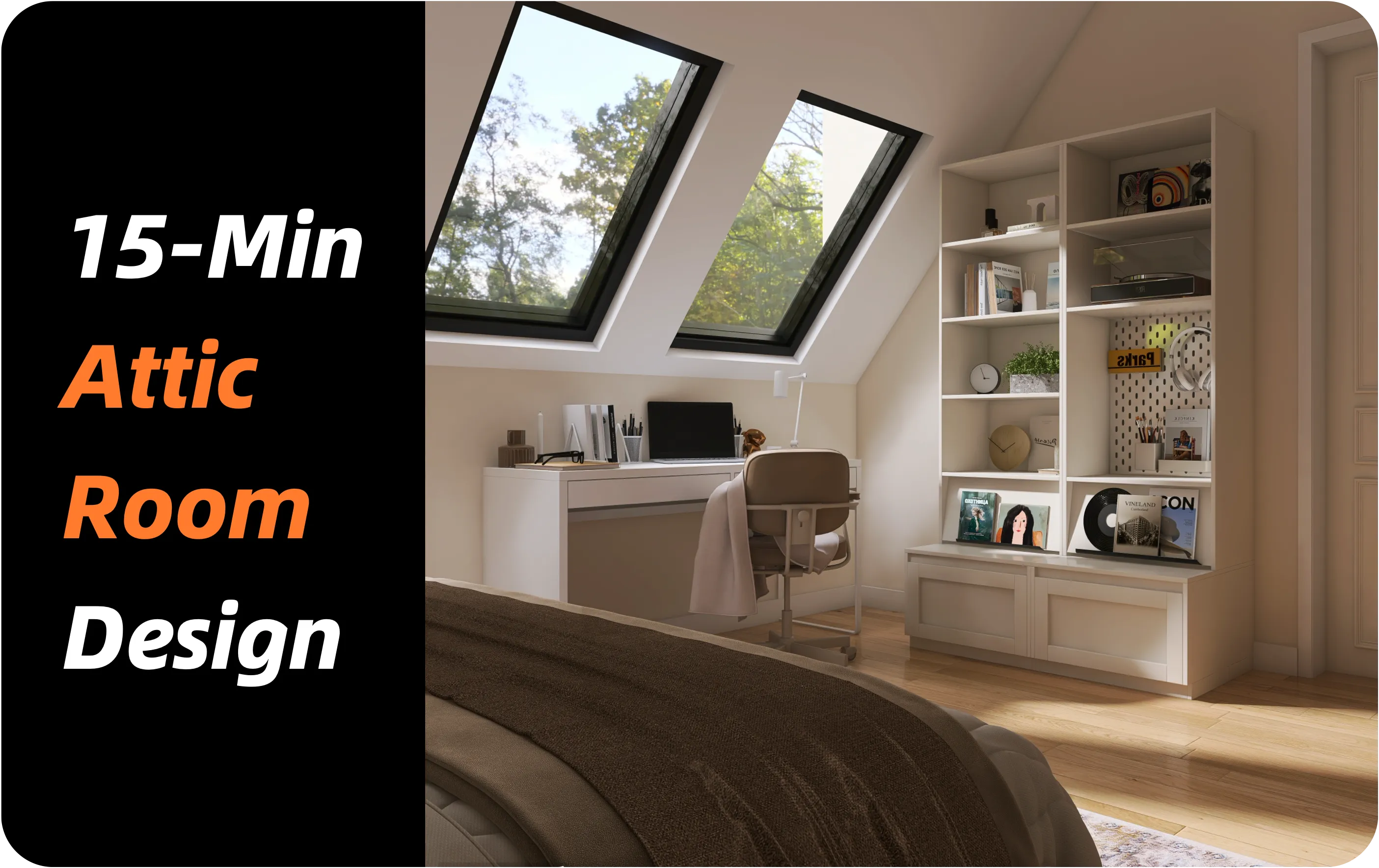 Create a Modern-Style Attic Room in 15 Minutes Using Homestyler 