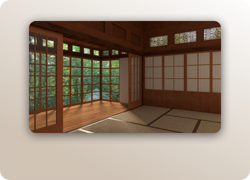 Camera settimanale in stile giapponese