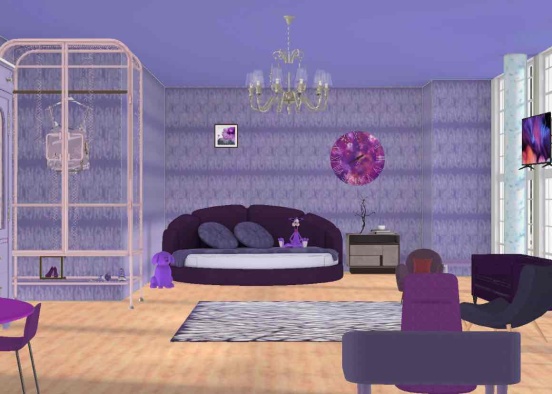 Purple Bed room🟪💜💟 Design Rendering