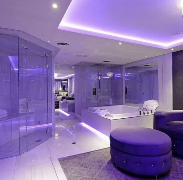Purple bathroom 