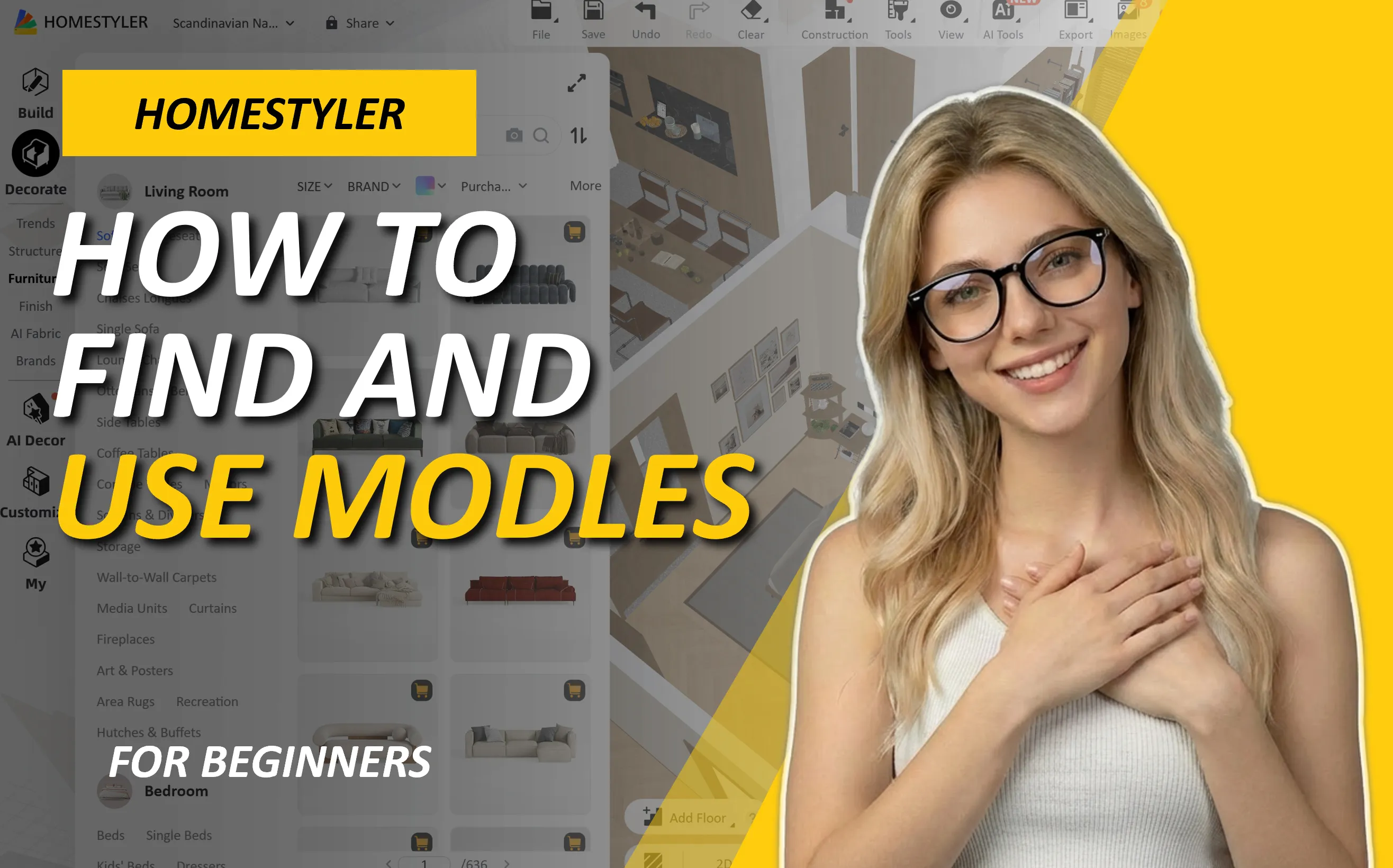 Cómo encontrar y usar modelos | Tutorial para principiantes de Homestyler