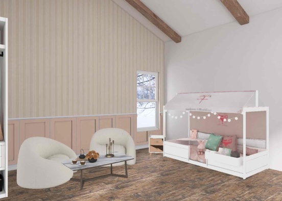 Cuarto de niña con sala de estar 🫶🏻👍 Design Rendering