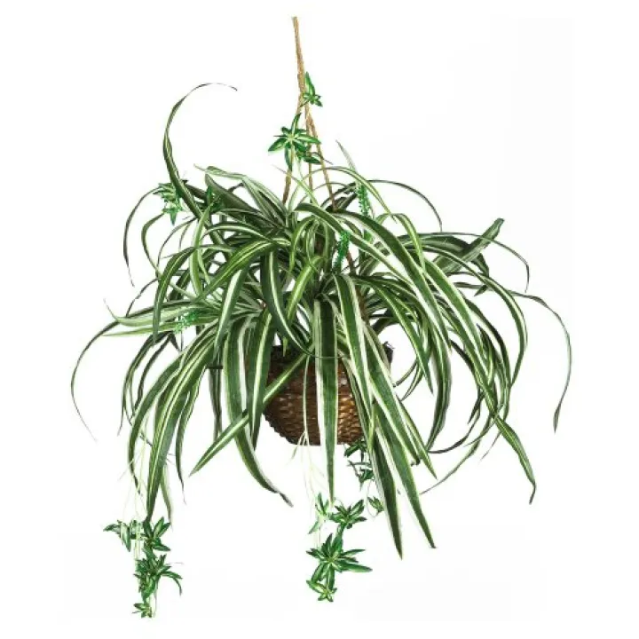 Nearly Natural 6607 Spider Hanging Basket Decorative Silk Plant, Green,10.25" x 10.25" x 17.5"