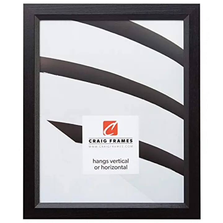 Craig Frames 7171610BKC1426AAC 0.825-Inch Wide Picture/Poster Frame in Wood Grain Finish, 14 by 26-Inch, Solid Black