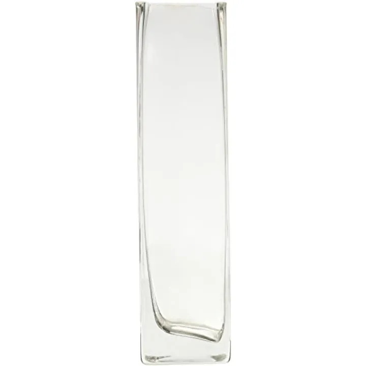 WGV Clear Square Bud Block Glass Vase, 2 by 8-Inch