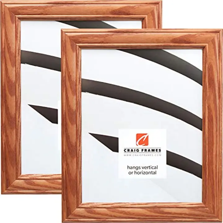 Craig Frames 59504100 8 x 10 Inch Picture Frame, Honey Brown, Set of 2