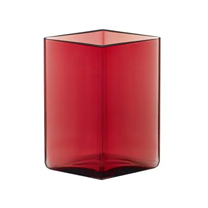 Iittala 1015596 Ruutu Vase, 11.5 cm x 14 cm, Cranberry