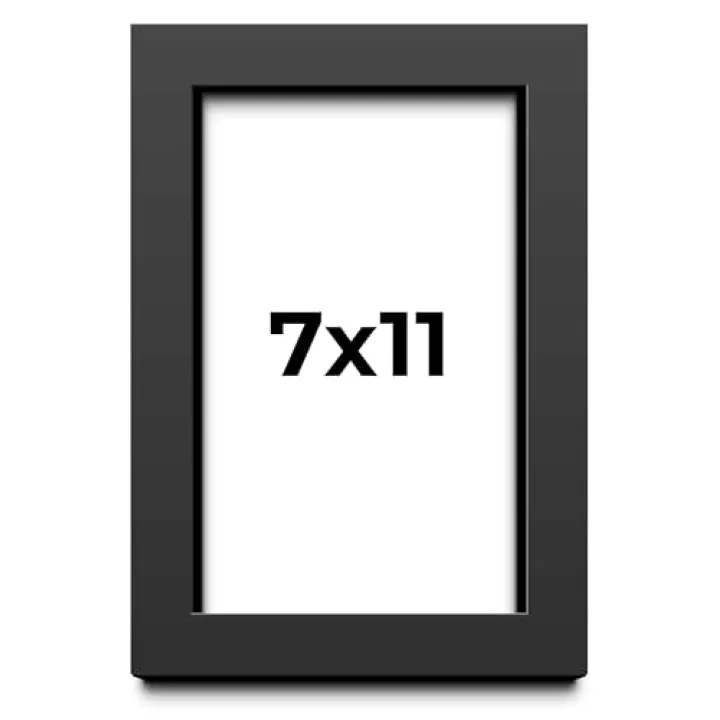 Poster Palooza 7x11 Frame Black Solid Wood Picture Frame | 0.75 Inch Moulding Width | Includes UV Acrylic Plexiglass, Foam Board Backing & Hanging Hardware