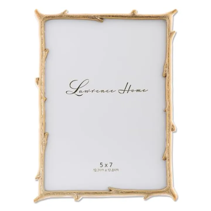 Lawrence Frames 712557 5x7 Gold Metal Natural Branch Design Picture Frame