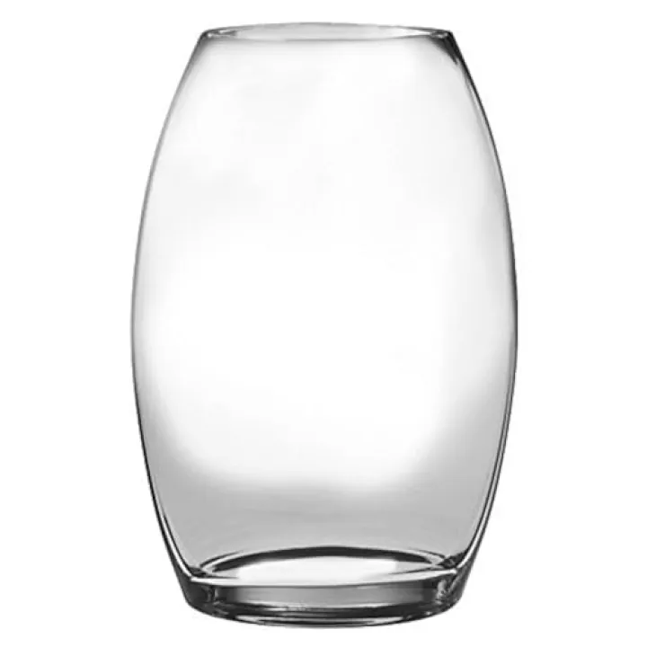 Barski - Handmade Glass - Oval Shaped Vase - Clear - 8.5 "H (8.5 Inches High) Made in Europe