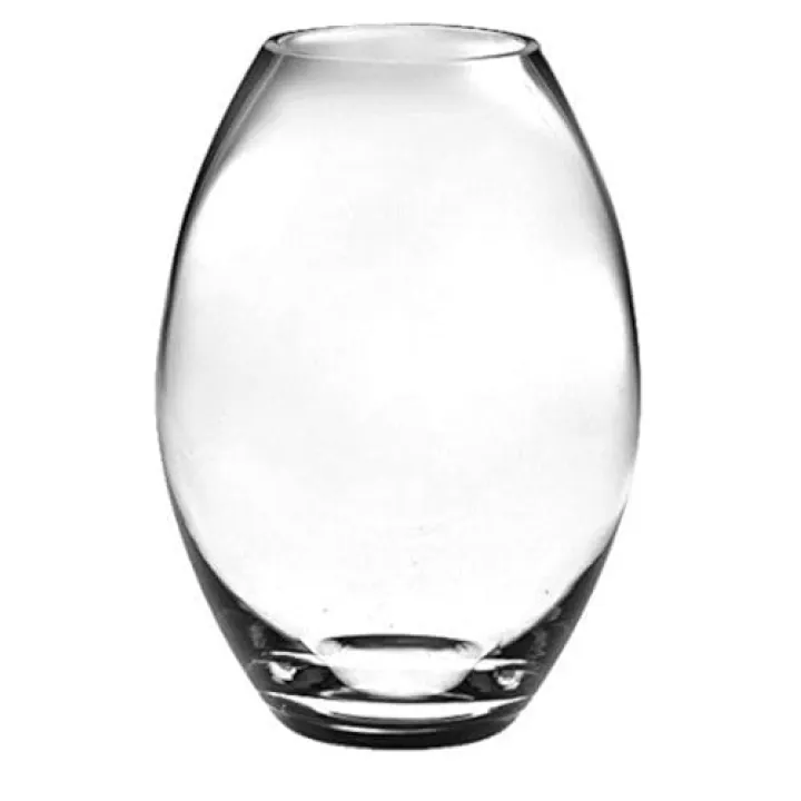 Barski - Glass - Handmade - 8" H - (8 inches High) - Barrel Vase - Clear - Made in Europe