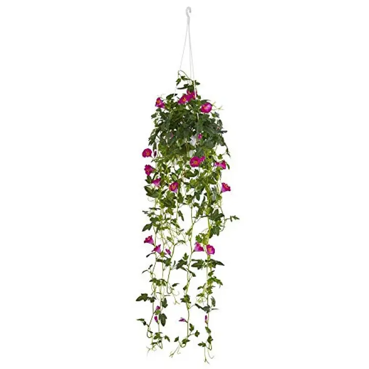 Nearly Natural 30in. Petunia Hanging Basket Artificial Plant