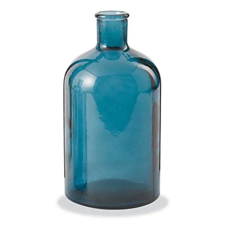 Mud Pie Spanish Recycled Glass Vase, One Size, Blue