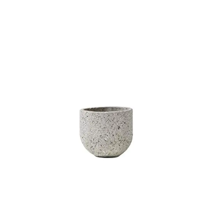 Serene Spaces Living Natural Pumice Pot Vase, Textured Lava Rock Vase for Flowers, Plants - Living Rooms, Kitchens, Bedrooms, Office, Weddings, Events - 5" Diameter & 4.5" Tall, Single
