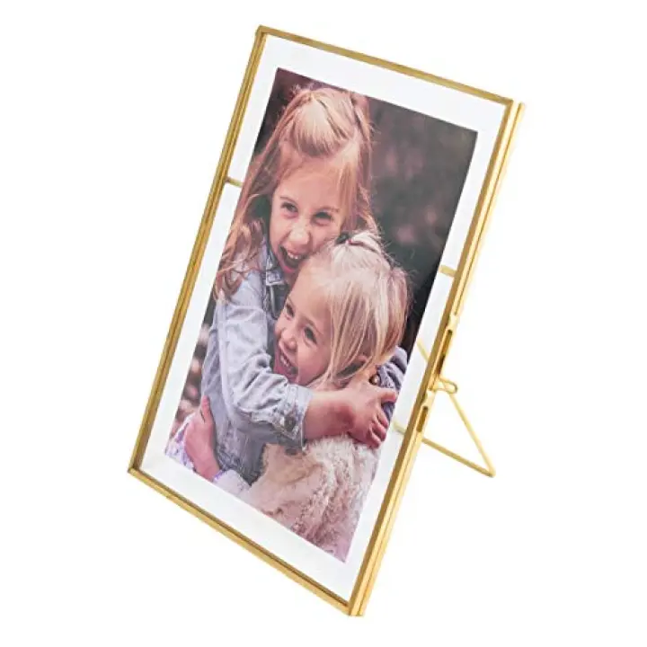 6x8" Vintage Style Antique Gold Picture Frames Family Photo Frame with Pressed Glass, Brass Golden Color(Vertical) (6 x 8 in)