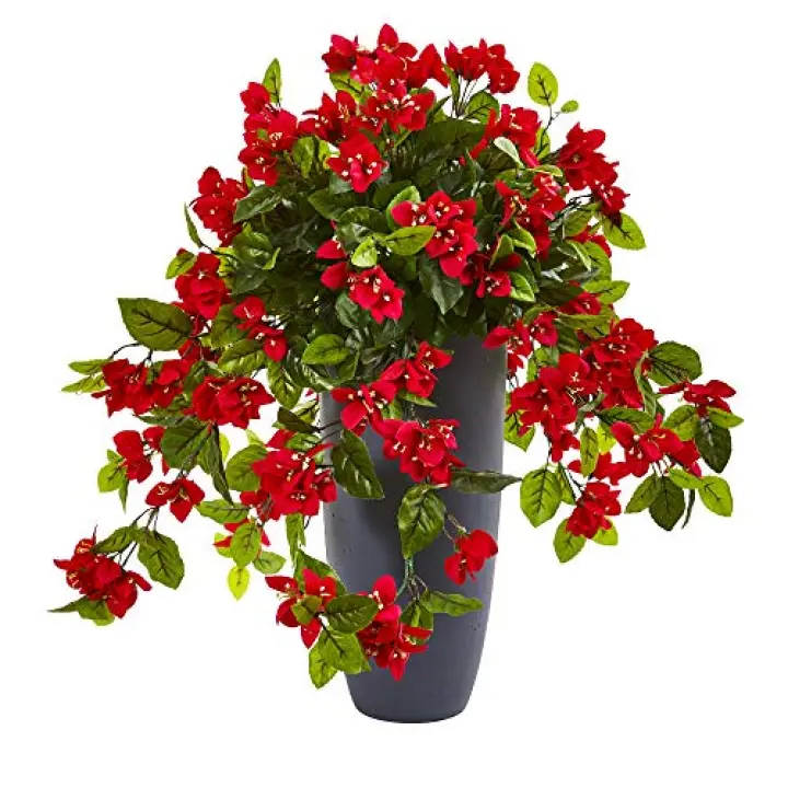 Nearly Natural 26in. Bougainvillea Artificial Plant in Planter UV Resistant (Indoor/Outdoor)
