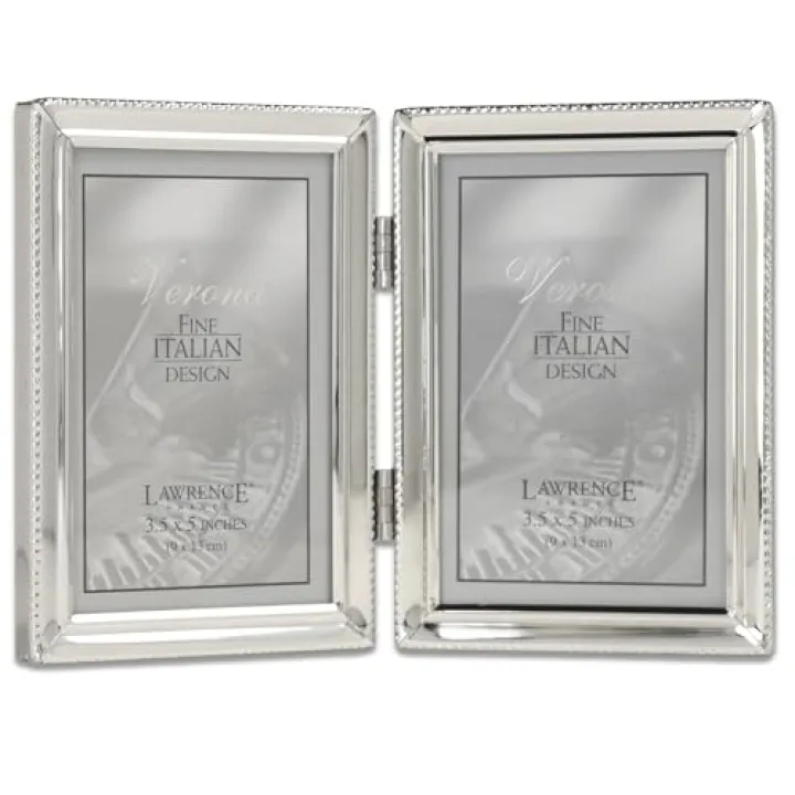Lawrence Frames 11635D Lawrence Metals Frame, 3.5x5 Double, Silver