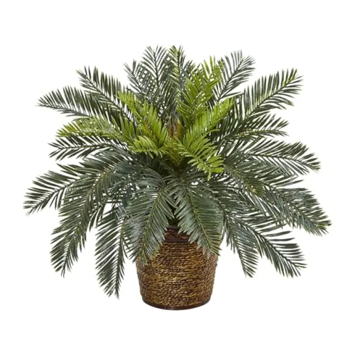 Nearly Natural 15in. Cycas Artificial Plant in Basket