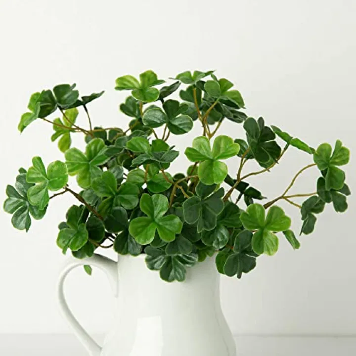 Factory Direct Craft Artificial Shamrock Flower Bush Fake Clover Plant for St Patrick's Day, Irish Theme Decorations and Ireland Displays - Outdoor Friendly Shamrocks