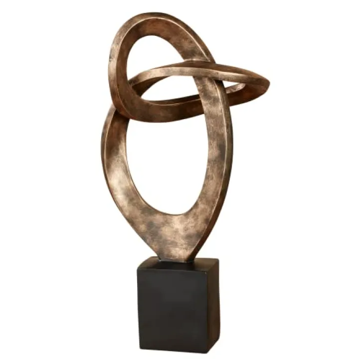 Touch of Class Eternal Love Abstract Table Sculpture Antique Gold - One Large Size - Modern Statue Decor for Desk, Shelves, Room - Contemporary Art Statues - Infinity Sculptures - 23 Inches High