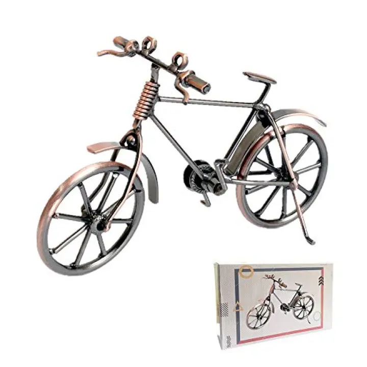 Bicycle Decor Unique Metal Bicycle Home Office Bike Decoration Art Ornaments Figurines Bike Red Copper Bike Decor Iron Decorative Bicycle Classic Bike Sculpture for Children Toys Gifts