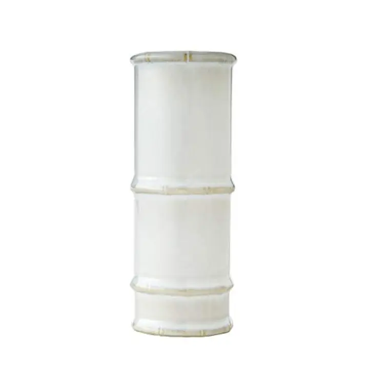 SKL Home Vern Yip Bamboo Lattice Vase, White, 5.93x2.25x2.25