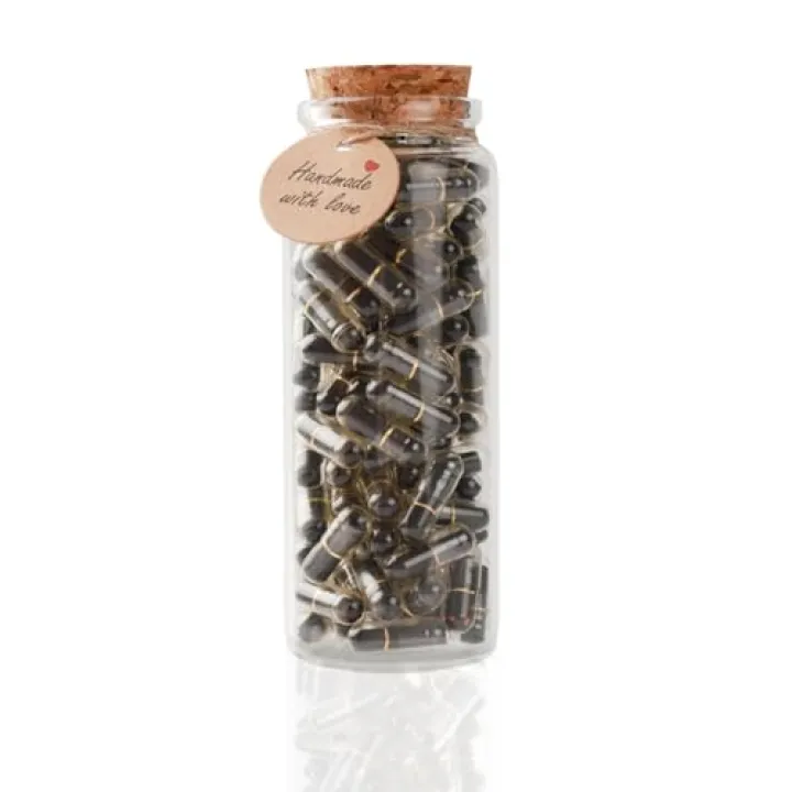 QIDSJCCBD Capsule Letters Message in a Bottle Glass Gift for Lover Favor Bottle Love Letter Valentine's Day Gifts (Black Color 110pcs)