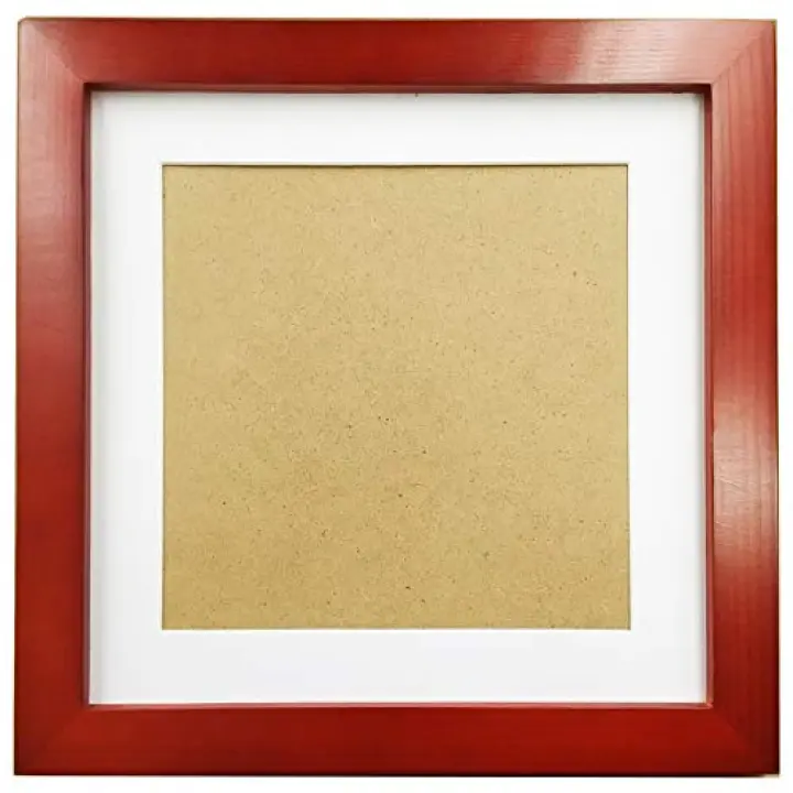 ZXTparts 8x8 Picture Frames with 6x6 Opening Mat. 8x8 Red Square Photo Frame Matte. Solid Wood The Tabletop or The Wall.The Plastic Panel.The Protective Film have The Recycling Symbol Must be Removed.