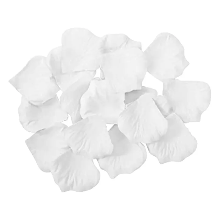 KnR Harmony Rose Flower Petals White 1200pcs Artificial Flowers Silk Rose Petals for Wedding Decoration Party Table Confetti Romantic Night Valentine's Day