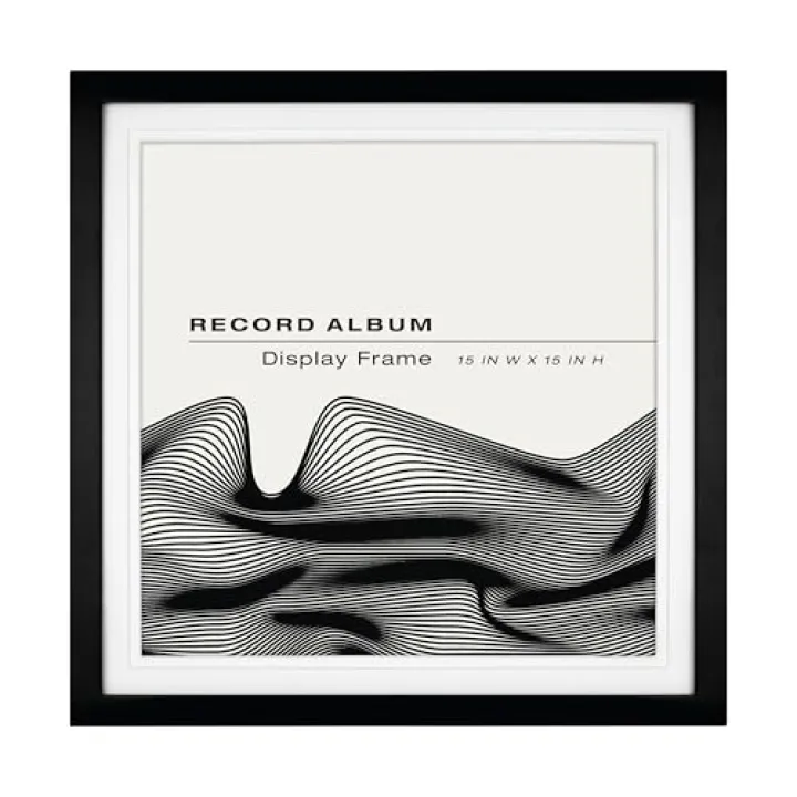 MCS Single Matte Record Album Frame, 15x15 Record Frame, Black to Display One LP Vinyl Record Jacket (1-Pack)